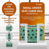 MiniMax 45x36x20cm 29L Kids Ride-On Suitcase 4PCS Set Inc Drawstring Bag, Neck Pillow & 50+ Personalisation Stickers, Easyjet Max Size Childrens Rolling Hand Cabin Luggage 45x36x20 Green Dinosaur