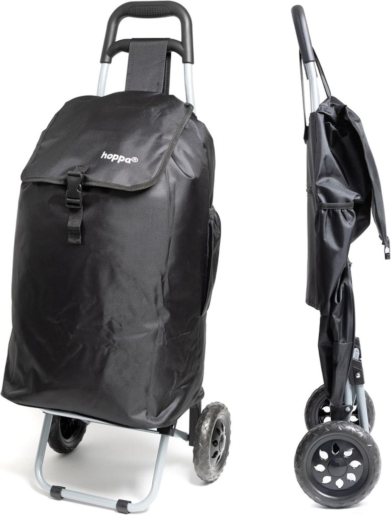 Hoppa 57Ltr Lightweight Shopping Trolley 2024 model, Hard Wearing & Foldaway Push/Pull Cart for Easy Storage With 1 Year Guarantee