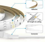 Smart LED Light Strips 5m Colour Changing Music Sync Mood Lights TV Glow Bedroom Living Room Ambiance Party Lighting with Alexa Google Home Bluetooth WiFi App & Remote Control Timer Function