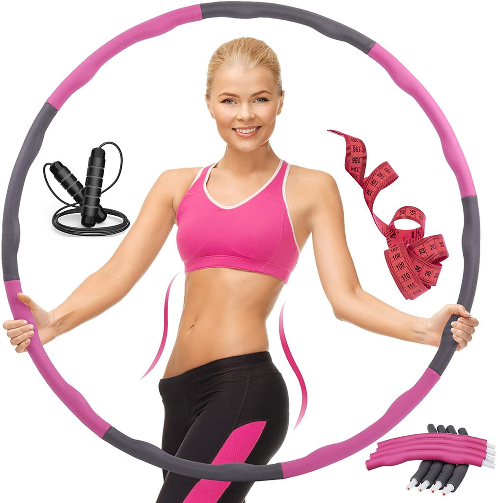 Sport24 Weighted Gym Hula Hoop Fitness Exercise Ring 0.9KG Soft & Adjustable Kids/Adult