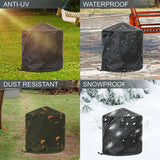 Olsen & Smith Large Steel Metal Fire Pit for Outdoor Garden Patio Heater Camping Bowl with Lid & Poker , Wood & Coal Burning , Large Black
