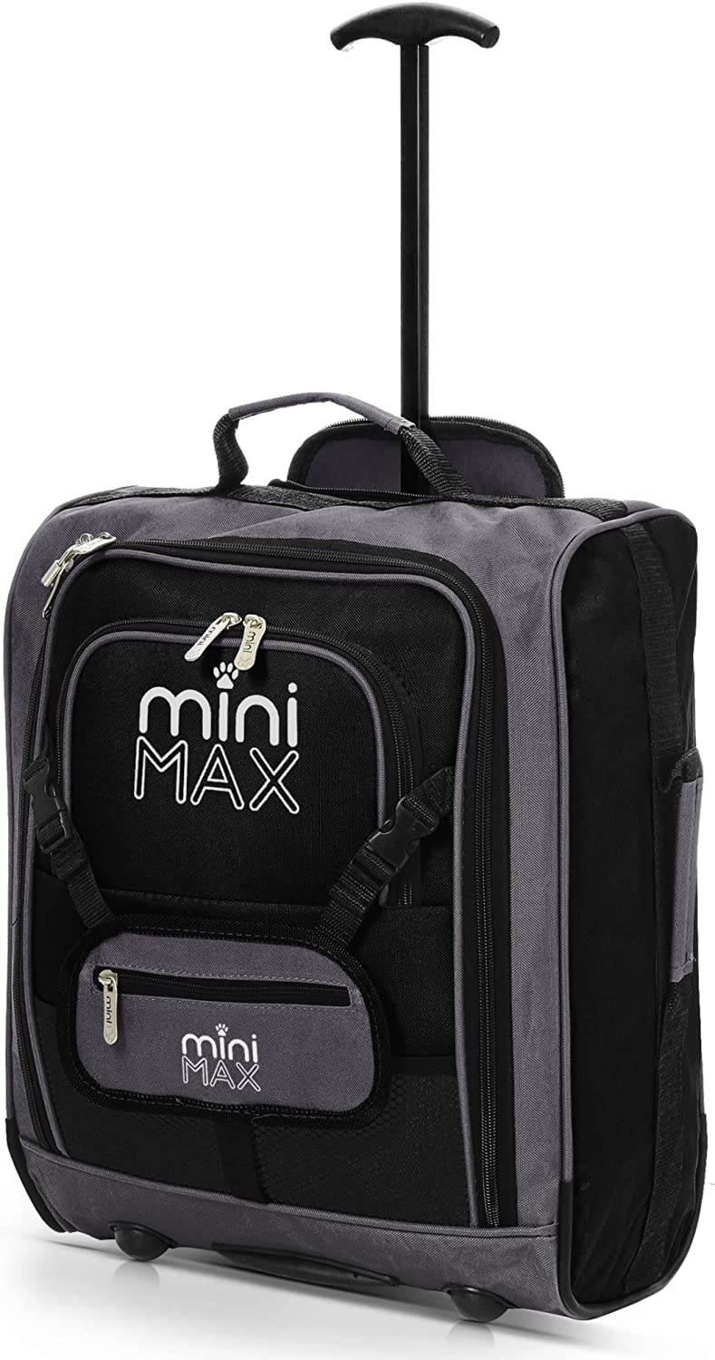 Aerolite MiniMAX Fits easyJet 45x36x20 New 2021 Hand Cabin Luggage Under Seat Trolley Backpack Carry On Cabin Hand Luggage Bag, 45x35x20cm, Black