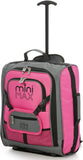 MiniMAX Childrens/Kids Luggage Carry On Trolley Suitcase with Backpack and Pouch for Your Favourite Doll/Action Figure/Bear (Pink + Teddy / Blue + Teddy)