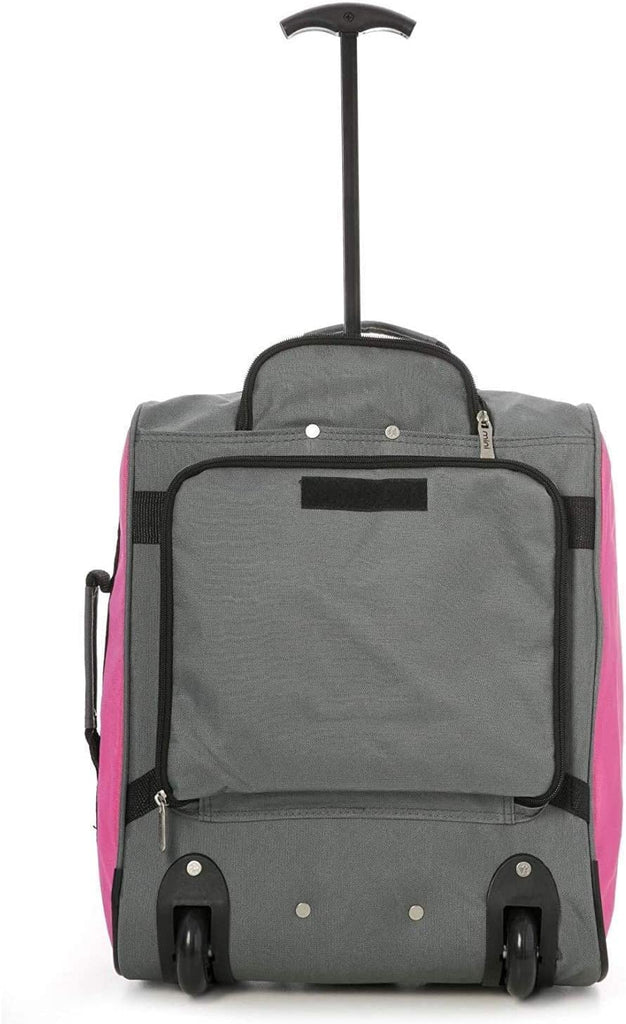 MiniMAX Childrens/Kids Luggage Carry On Trolley Suitcase with Backpack and Pouch for Your Favourite Doll/Action Figure/Bear (Pink + Teddy / Blue + Teddy)