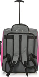 MiniMAX Childrens/Kids Luggage Carry On Trolley Suitcase with Backpack and Pouch for Your Favourite Doll/Action Figure/Bear (Pink + Teddy / Blue + Teddy)
