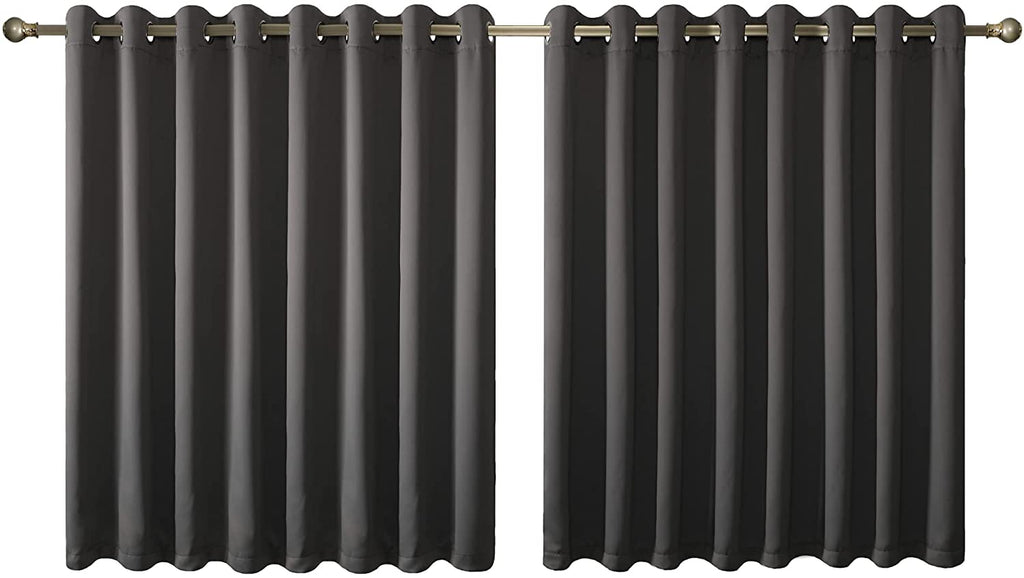 Olsen & Smith Black Thermal Insulating Blackout Curtains Eyelet Set Thermally Insulated for Summer & Winter Home Bedroom Living Room