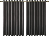Olsen & Smith Black Thermal Insulating Blackout Curtains Eyelet Set Thermally Insulated for Summer & Winter Home Bedroom Living Room