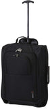 Set of 4 Hand Luggage Set Including 2X Ryanair Cabin Approved 55x40x20cm Trolley Bag & 2X Ryanair Maximum 40x20x25Holdall Under Seat Flight Bag (Black + Black)