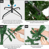 Olsen & Smith 6ft (6 Feet) 1.8m 700 Tips Pre Lit Christmas Tree with Lights (300 Warm White LED Lights) Festive Artificial Pine Indoor Xmas tree