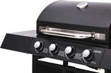 Olsen & Smith 4+1 Gas Burner Garden Outdoor BBQ Barbecue Grill 4 Burners with Side Burner Hotplate & Storage 2 Wheels - Black