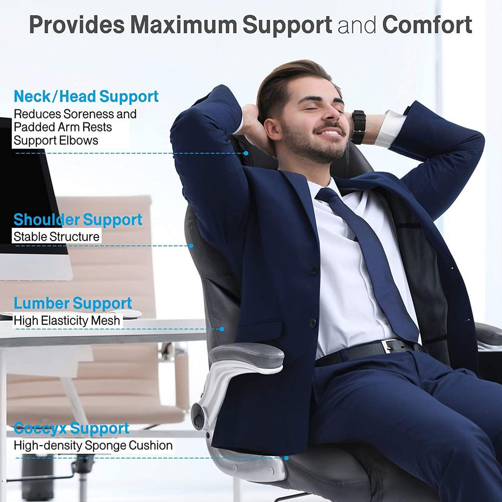 Executive Office Desk Chair Swivel PC Computer Office Desk Chairs with Arms and Back Support for Home & Office & Gaming Chair Use for Adults - Packed Direct UK