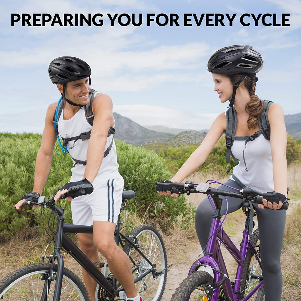 SPORT24 Lightweight Bike Cycle Helmet Road Bike Cycling Safety Helmet for Men Women (Fits Head Sizes 58-61cm) Black White