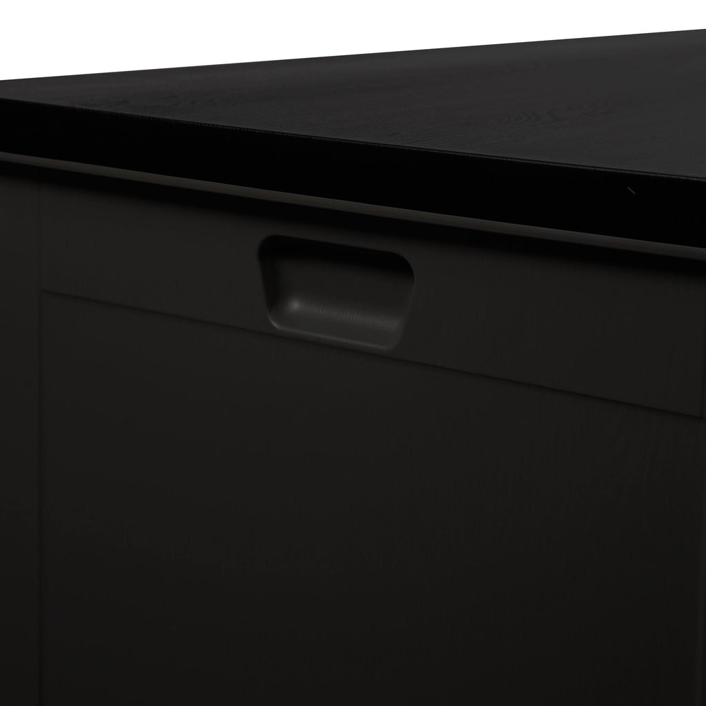 Olsen & Smith Outdoor Plastic Garden Storage Box Bench Shed -Weatherproof Sit On Wood Effect Chest (830L, Anthracite) - Packed Direct UK
