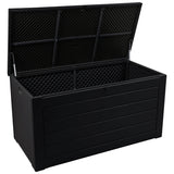 Olsen & Smith Outdoor Plastic Garden Storage Box Bench Shed -Weatherproof Sit On Wood Effect Chest (830L, Anthracite) - Packed Direct UK