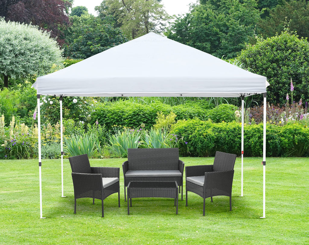 Olsen & Smith Pop Up Garden Gazebo 3m x 3m Showerproof UV 50+ Outdoor Garden Shelter Rustproof PVC Coated Carry Bag & Leg Weight Bags Grey - Packed Direct UK