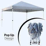 Olsen & Smith Pop Up Garden Gazebo 3m x 3m Showerproof UV 50+ Outdoor Garden Shelter Rustproof PVC Coated Carry Bag & Leg Weight Bags Grey - Packed Direct UK