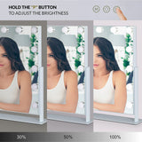 Olsen & Smith Tabletop Hollywood Vanity Makeup Mirror with 15 Dimmable LED Bulbs Lights for Dressing Table White - Packed Direct UK