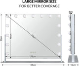 Olsen & Smith Tabletop Hollywood Vanity Makeup Mirror with 15 Dimmable LED Bulbs Lights for Dressing Table White - Packed Direct UK