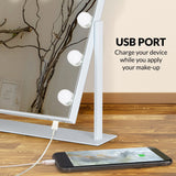 Olsen & Smith Tabletop Hollywood Vanity Makeup Mirror with 15 Dimmable LED Bulbs Lights for Dressing Table White - Packed Direct UK