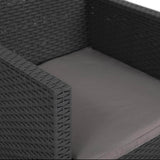 Penelope 3 Piece 2 Person Weatherproof Rattan Outdoor Garden Lawn Decking Balcony Furniture Set, 2x Chair + 1x Table, Anthracite - Packed Direct UK