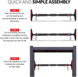 Sport24 Adjustable Telescopic Door Frame Body Weight Pull Up Chin Up Push Up Door Bar Wide Grip Heavy Duty For Home Gym Workout Fitness Muscle Training - Packed Direct UK