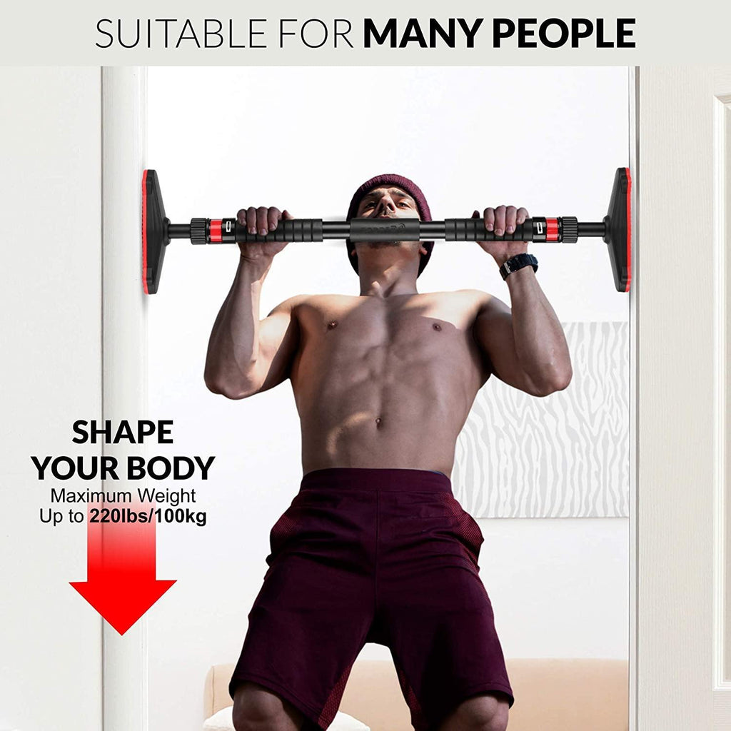 Sport24 Adjustable Telescopic Door Frame Body Weight Pull Up Chin Up Push Up Door Bar Wide Grip Heavy Duty For Home Gym Workout Fitness Muscle Training - Packed Direct UK