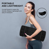 Sport24 Height Adjustable Aerobic Exercise Stepper Box For Home Exercise Workout, 2x Height Level 10cm 4”, 15cm 6”, Raised Platform Steppers Board Block, Home Gym Fitness Equipment Black Grey - Packed Direct UK