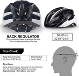 SPORT24 Lightweight Bike Cycle Helmet Road Bike Cycling Safety Helmet for Men Women (Fits Head Sizes 58-61cm) Black White - Packed Direct UK