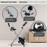 SPORT24 Stationary Upright Exercise Bike Bicycle with Back Rest for Indoor Home Use, Pulse Sensor, LCD Monitor Screen , Cardio Trainer, Fitness, Multi-Resistance Levels - Packed Direct UK