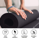 Sport24 Yoga Mat NBR Non-slip Multipurpose- Pilates, Ab workouts, Stretching, Push ups, Gymnastics- 183cm X 62cm X 1cm with Carry Strap- Men/Women - Packed Direct UK