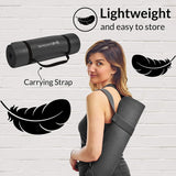 Sport24 Yoga Mat NBR Non-slip Multipurpose- Pilates, Ab workouts, Stretching, Push ups, Gymnastics- 183cm X 62cm X 1cm with Carry Strap- Men/Women - Packed Direct UK