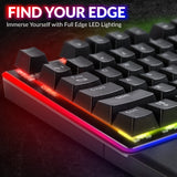 XTREME RGB Backlit Mechanical Gaming Keyboard USB Wired Rainbow Keyboard for PC Gaming with Wrist Rest - UK Qwerty Layout - Black - Packed Direct UK