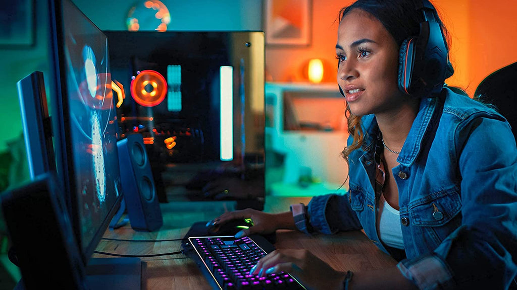 XTREME RGB Backlit Mechanical Gaming Keyboard USB Wired Rainbow Keyboard for PC Gaming with Wrist Rest - UK Qwerty Layout - Black - Packed Direct UK