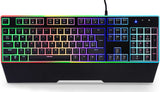 XTREME RGB Backlit Mechanical Gaming Keyboard USB Wired Rainbow Keyboard for PC Gaming with Wrist Rest - UK Qwerty Layout - Black - Packed Direct UK
