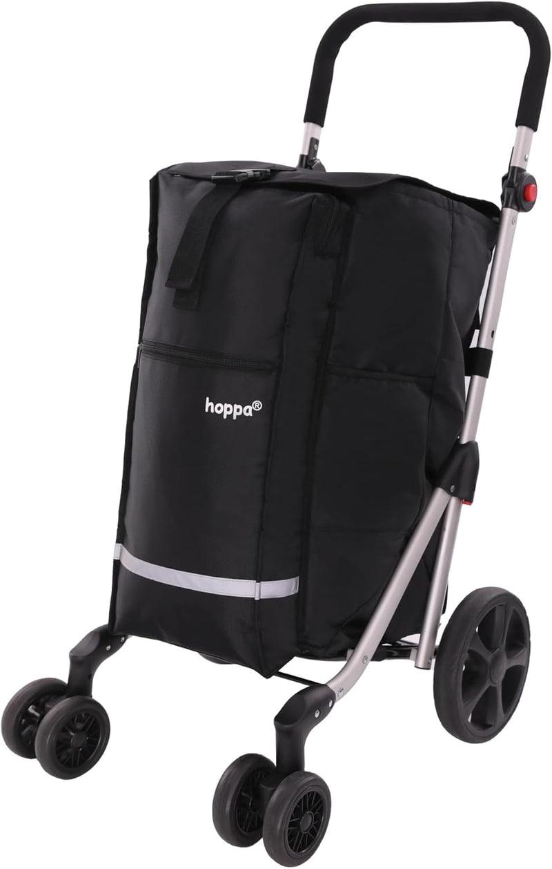 Hoppa 74L Expandable Lightweight Shopping Trolley model, Hard Wearing & Foldaway Push/Pull Cart for Easy Storage With 1 Year Guarantee