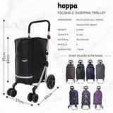 Hoppa 74L Expandable Lightweight Shopping Trolley model, Hard Wearing & Foldaway Push/Pull Cart for Easy Storage With 1 Year Guarantee
