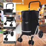 Hoppa 74L Expandable Lightweight Shopping Trolley model, Hard Wearing & Foldaway Push/Pull Cart for Easy Storage With 1 Year Guarantee