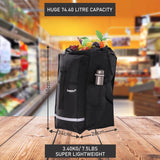 Hoppa 74L Expandable Lightweight Shopping Trolley model, Hard Wearing & Foldaway Push/Pull Cart for Easy Storage With 1 Year Guarantee