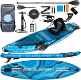 Aqua Spirit Barracuda ISUP/Kayak Inflatable Stand Up Paddle Board 2024 | 10'6x32”x6” | Complete Conversion Kit with Paddle, Backpack and more accessories | Adult Beginner/Expert | 2 Year Warranty