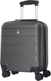 Aerolite 45x36x20cm Easyjet Maximum Size 8 Wheel ABS Hard Shell Carry On Hand Cabin Luggage Underseat Flight Travel Bag Spinner Suitcase 45x36x20 with TSA Lock (Charcoal Grey)