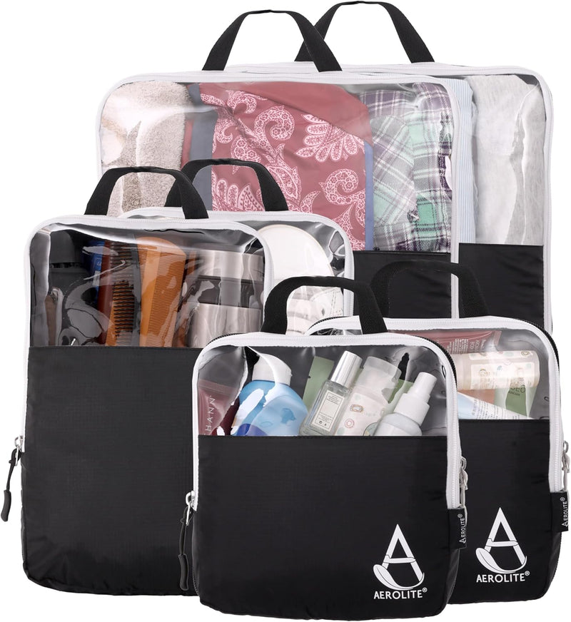 Aerolite Packing Cubes for Suitcases 6-pieces Expandable Travel Luggage Packing Organizers With Ultra Lightweight Accessories