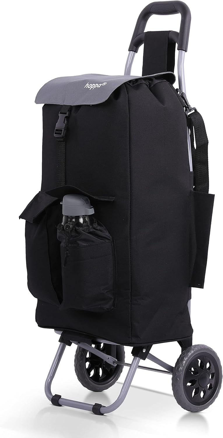 Hoppa Fully Insulated Lightweight 2024 Model 2 Wheeled Large 42Litre Capacity Shopping Trolley Bag 95cm, 2.1kg with Shoulder Strap