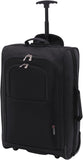 5 Cities 21"/55cm Carry On Lightweight Travel Cabin Approved Trolley Bag with Wheels Suit Case Hand Luggage with 2 Year Warranty