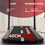 Sports24 Home Folding Treadmill, 1-16km/h 5 in 1 Foldable, Auto-Incline Running Machine, 120kg Limit, Bottle Holder, Apps, Speaker, Work Tray, Handle, LED Display, 4.5HP Quiet Motor, Remote Control