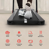 Sports24 Home Folding Treadmill, 1-16km/h 5 in 1 Foldable, Auto-Incline Running Machine, 120kg Limit, Bottle Holder, Apps, Speaker, Work Tray, Handle, LED Display, 4.5HP Quiet Motor, Remote Control