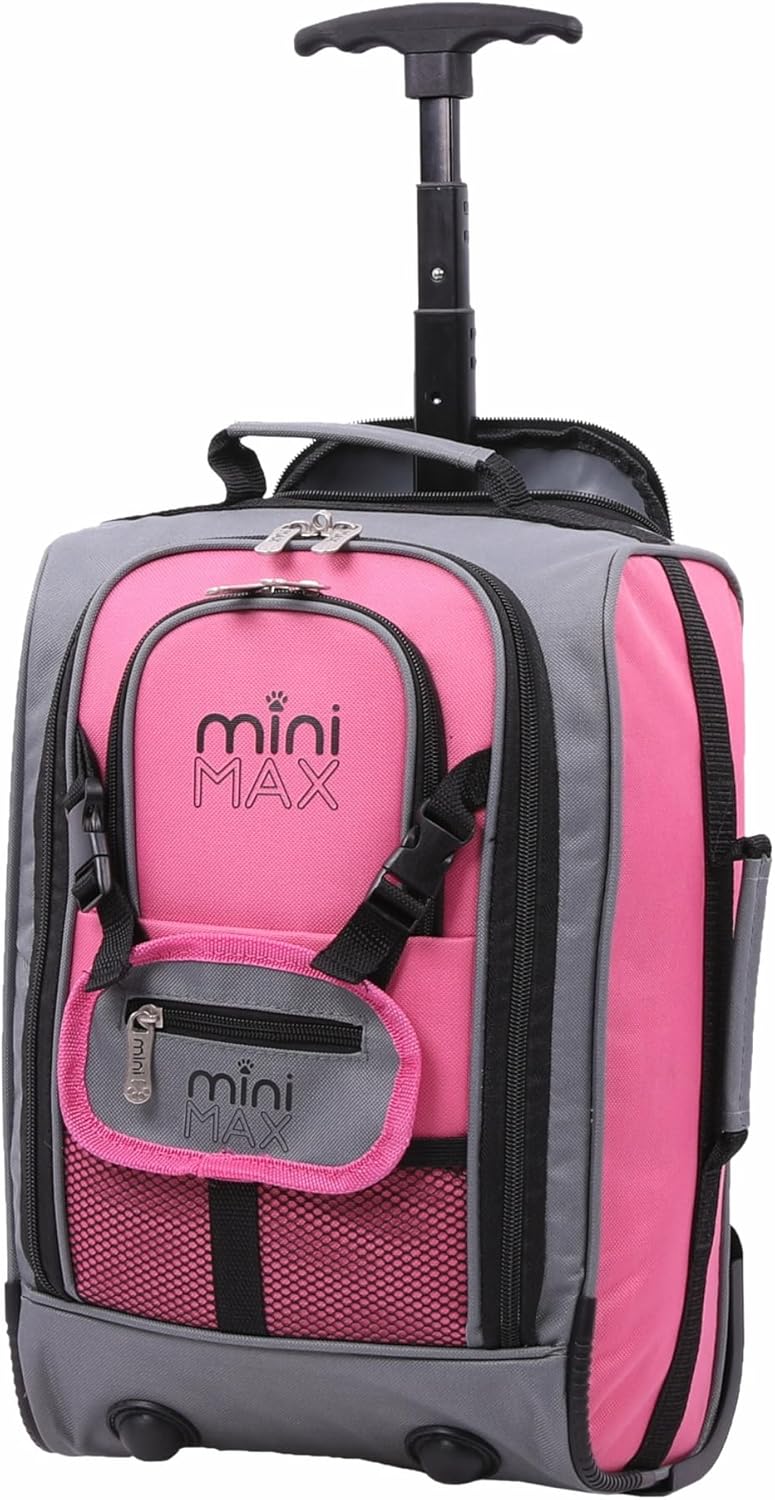 Aerolite MiniMAX 20L Ryanair 40x20x25 Maximum Size Cabin Hand Luggage Under Seat Trolley Backpack Carry On Cabin Hand Luggage Bag with 2 Year Warranty (Pink)
