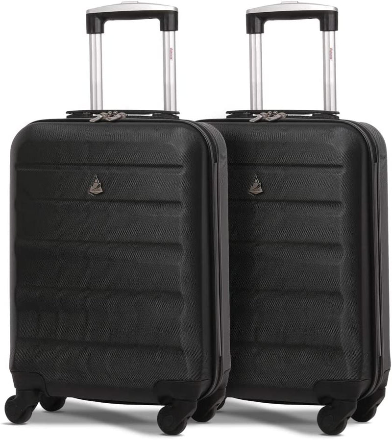 Aerolite (55x35x20cm) Lightweight Hard Shell Cabin Hand Luggage (x2 Set)