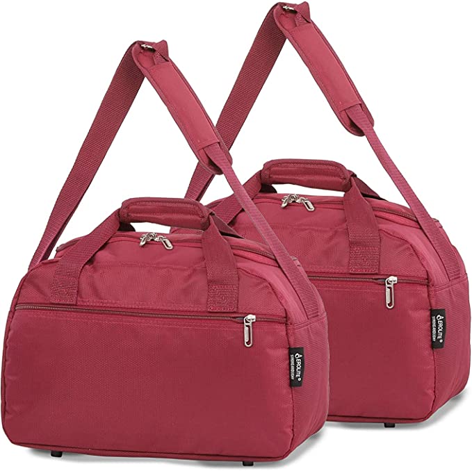 Aerolite (40x20x25cm) New and Improved 2023 Ryanair Maximum Size Holdall Cabin Luggage Under Seat Flight Holdall Bag WINE