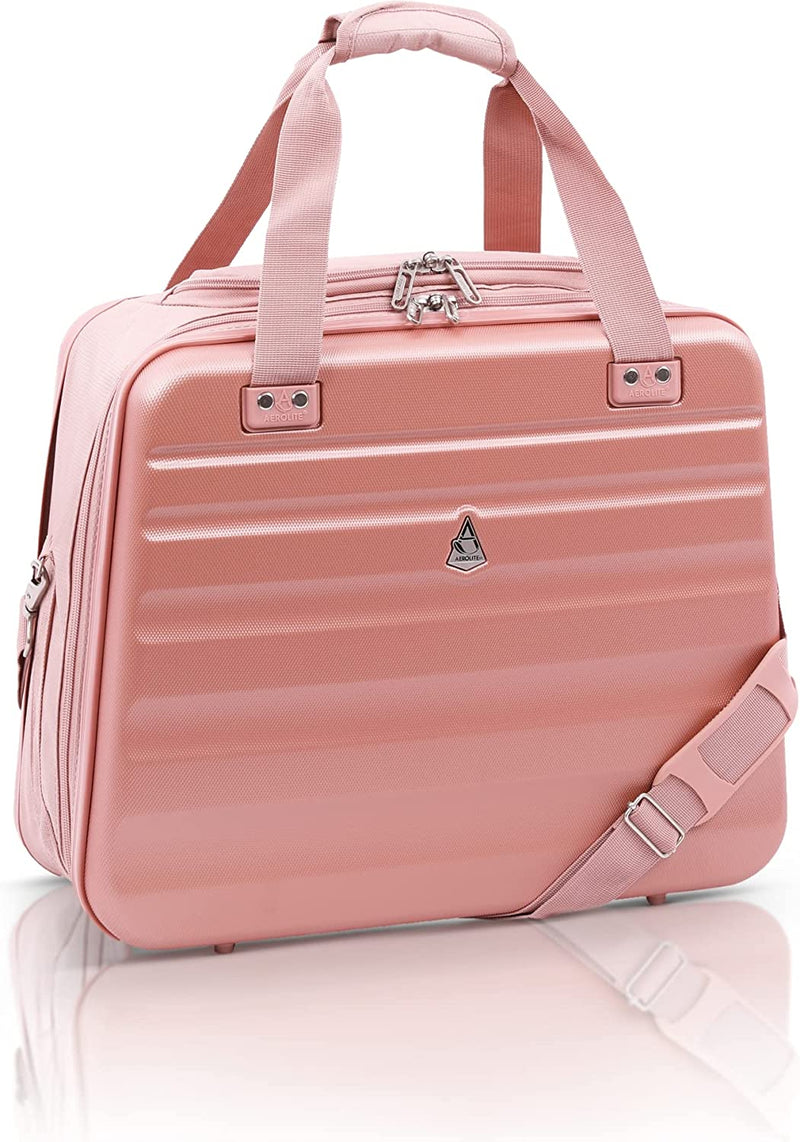Aerolite New Summer 2023 Easyjet Maximum Size 45x36x20cm Hand Cabin Luggage Approved Hard Shell Travel Carry On Holdall Shoulder Under Seat Flight Bag with 2 Year Warranty Rosegold
