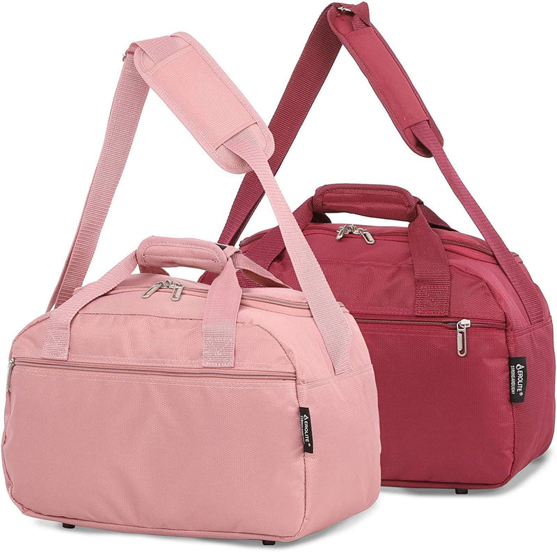 Aerolite (40x20x25cm) New and Improved 2023 Ryanair Maximum Size Holdall Cabin Luggage Under Seat Flight Holdall Bag WINE + ROSEGOLD